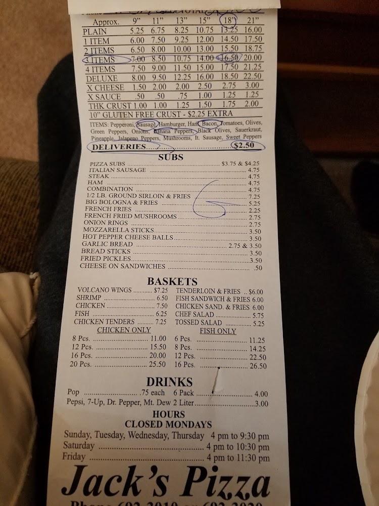 Jack's Pizza Menu image 4